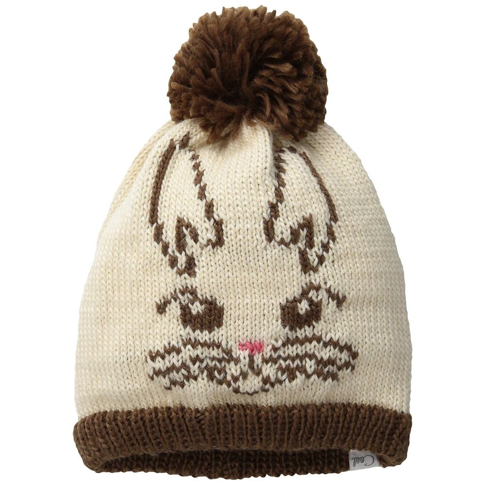 Coal Women The Whiskers Critter Face Beanie Pom Creme One Size